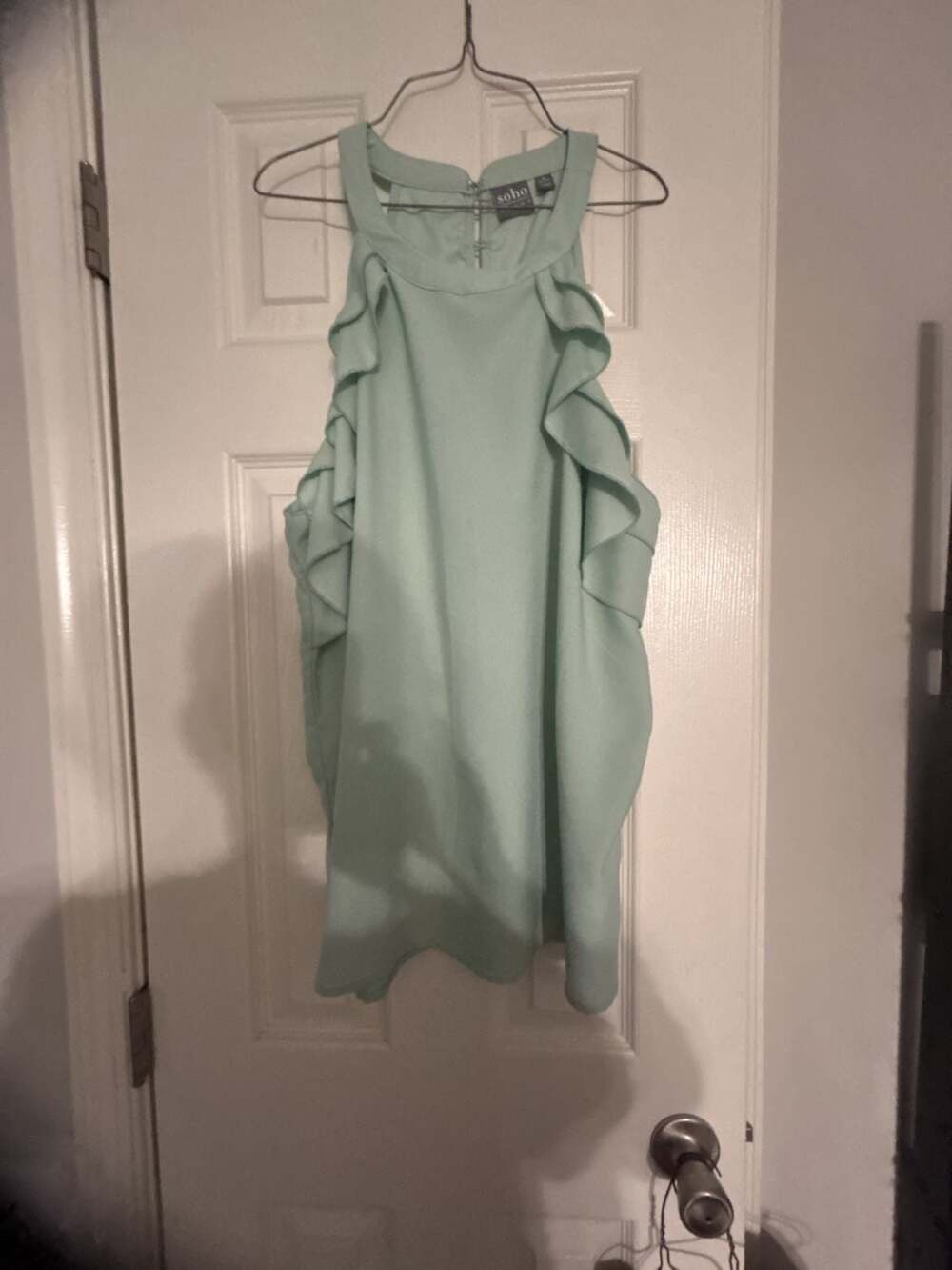 Soho New York & Company Jeans Sleeveless Halter Top with Ruffles
